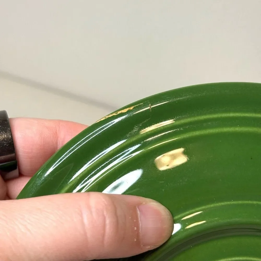 Vintage‎ Fiesta Forest Green 9” Plate & 7” Salad Plate FLAW